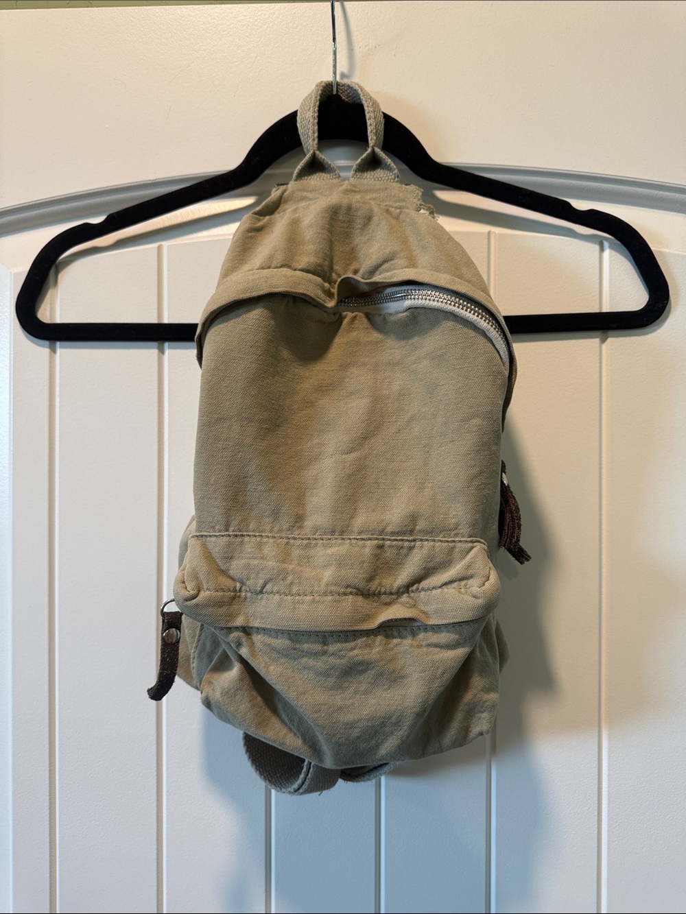 Brandy Melville khaki canvas mini backpack